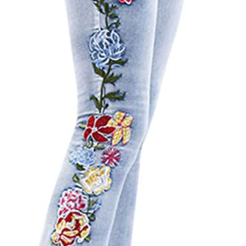 2xHP💝Women’s Embroidered High Rise Flared Jeans sz large - Picture 3 of 7